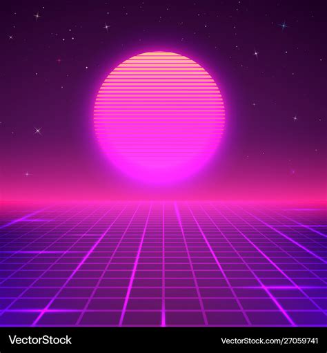 80s style background sci-fi or retro music poster Vector Image