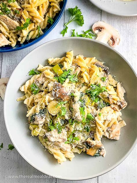 Creamy Chicken Leek and Mushroom Pasta - The Real Meal Deal