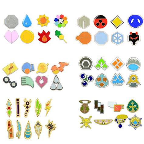 Pokemon Gym Badges: Gen 1 - 6 (Clear Coating, Iron) Bundle | Amazon ...