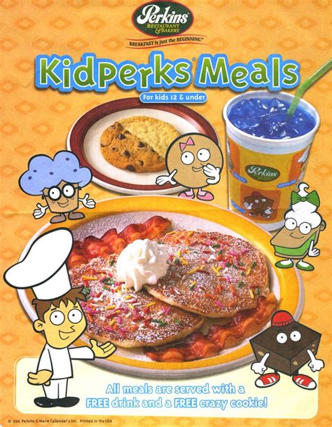 Perkins Kidsperks Meals menu | Kids menu, Kids meals, Crazy cookies