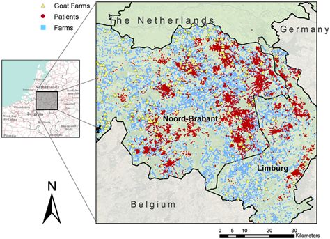 Study area: the eastern part of the province of Noord-Brabant and the ...