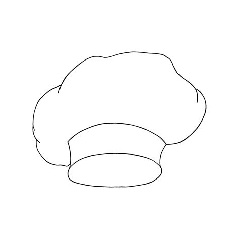 A sketch of a chef's hat, hand-drawn, highlighted on a white background ...