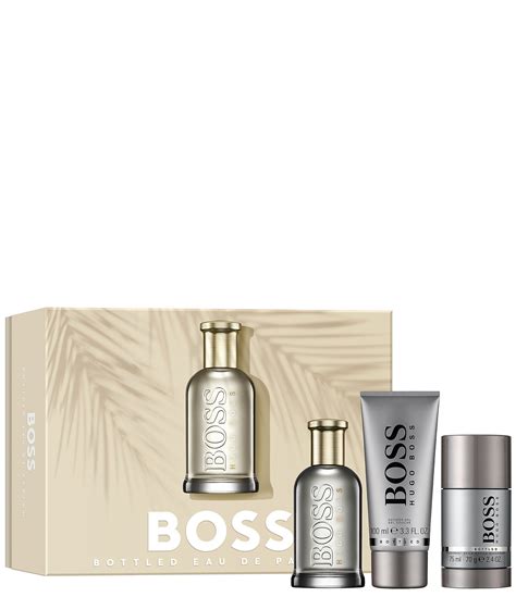 Hugo Boss Men's 3-Piece BOSS Bottled Eau de Parfum Spring Summer Gift ...