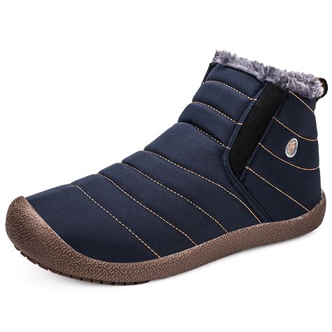 GHFKKB Men's Casual Shoes High Top Waterproof Snow Boots Thickened ...