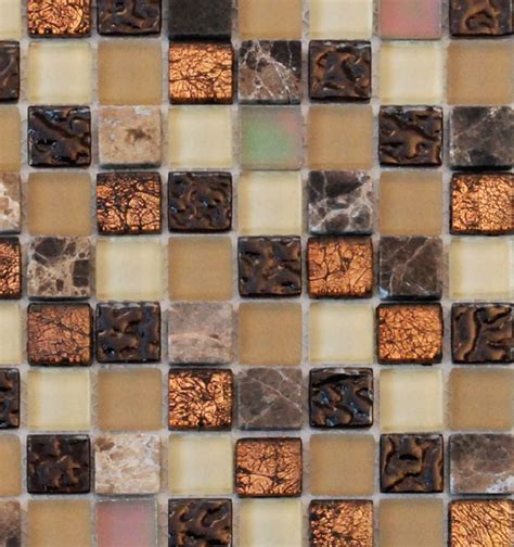 Copper Glass Tile and Stone, Inc Mosaic Backsplash 1″ x 1″ AL808 at ...