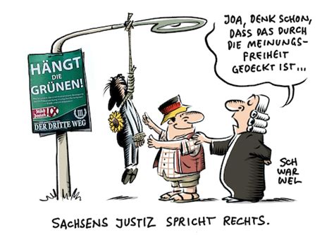 Hängt die Grünen Der Dritte Weg von Schwarwel | Politik Cartoon | TOONPOOL