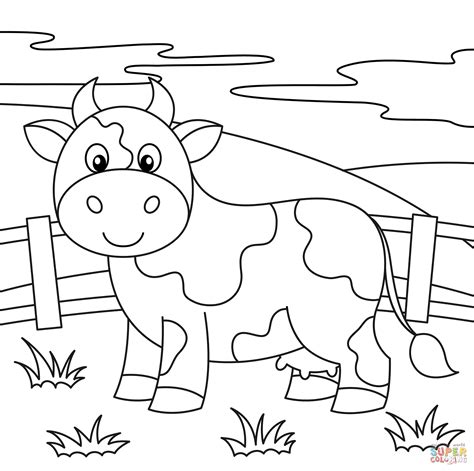 Cute Cow coloring page | Free Printable Coloring Pages