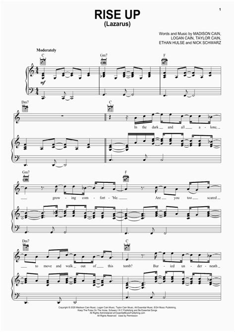 Rise Up Piano Sheet Music | OnlinePianist