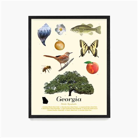 Georgia State Symbols Typology Poster Georgia Wall Art - Etsy