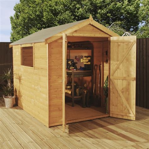 8 x 6 Premier Tongue and Groove Apex Shed With Double Doors + 1 Window ...