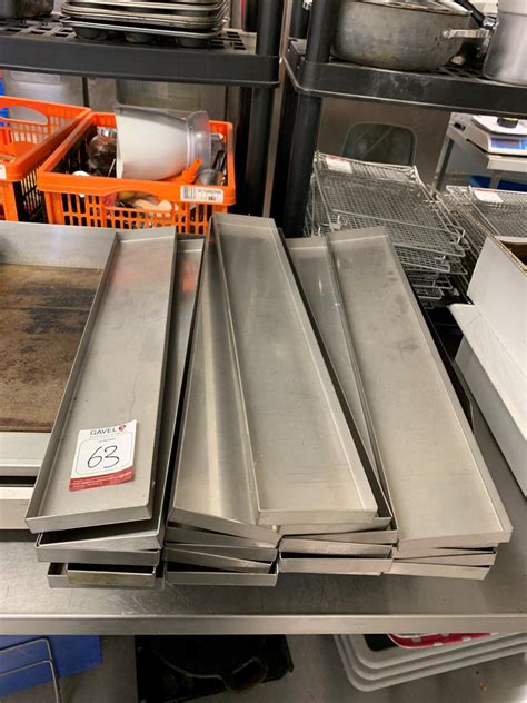 22no. Stainless Steel Baking Trays, 600 x 100mm, 20mm Deep. Lot ...