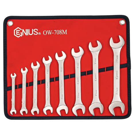 Genius Tools OW-708M Double Open End Wrench Set 6-22mm 8 Pieces Metric ...