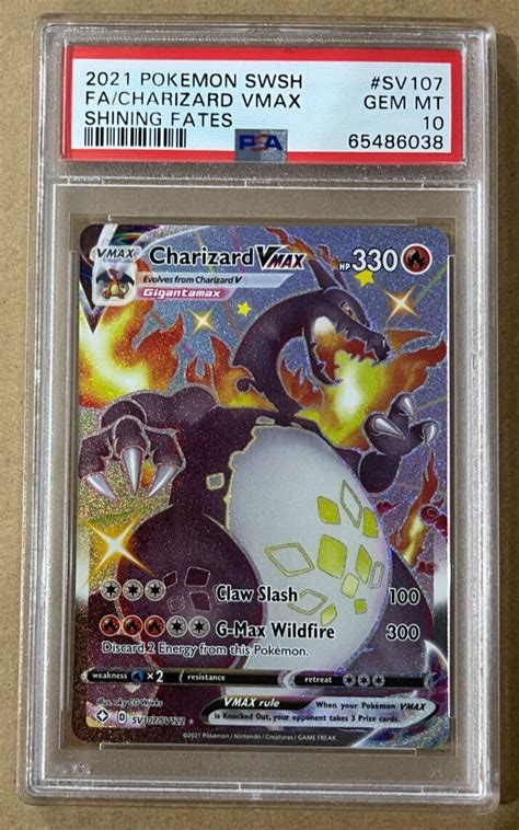 Mavin | 2021 Pokemon Shining Fates SV107 Charizard VMAX PSA 10 Shiny ...