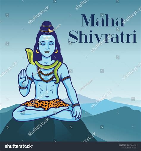 Illustration Lord Shiva Meditating Himalayas Stock Vector (Royalty Free ...