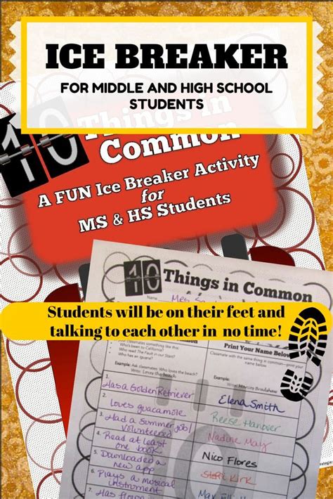 Back to School Ice Breaker Activity : 10 Things in Common {freebie ...