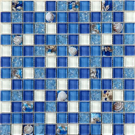 Stunning Blue Crystal Mosaic Tiles for Kitchen Backsplash