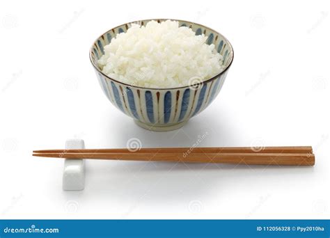 Gohan, Cooked White Rice, Japanese Staple Food Stock Photo - Image of ...