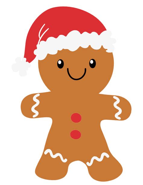 Gingerbread Man Free Svg File, Christmas Hat - SVG Heart