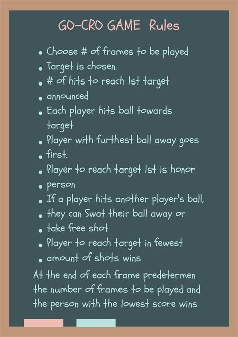 General rules for the new outdoor game GO-CRO | Hit games, Outdoor ...