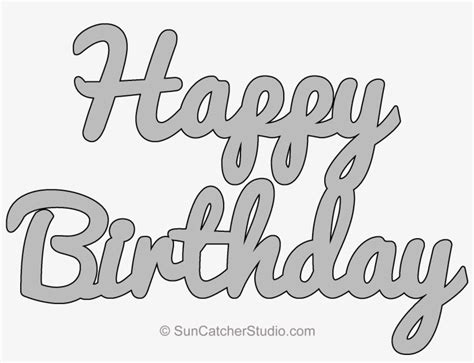 Happy Birthday Pattern - Happy Birthday Stencil Printable PNG Image ...