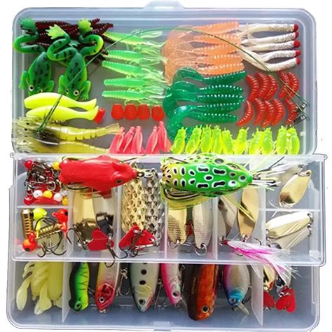 139Pcs Fishing Lure Set Kit Spinnerbait Hooks Bass Fishing Lures Bait ...