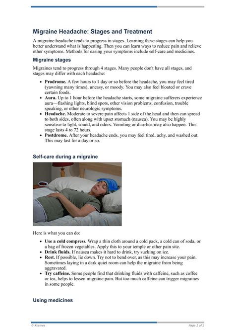 PDF - Migraine Headache: Stages and Treatment - HealthClips Online