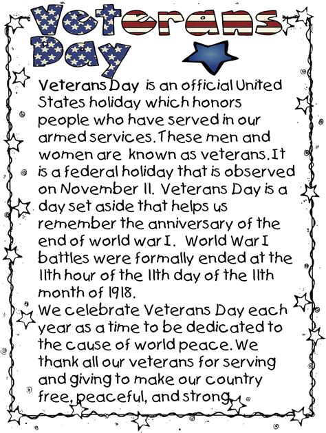 Veterans Day Free Printables