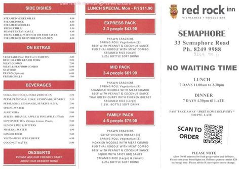 Online Menu of Red Rock Noodle Bar & Restaurant Restaurant, Semaphore ...