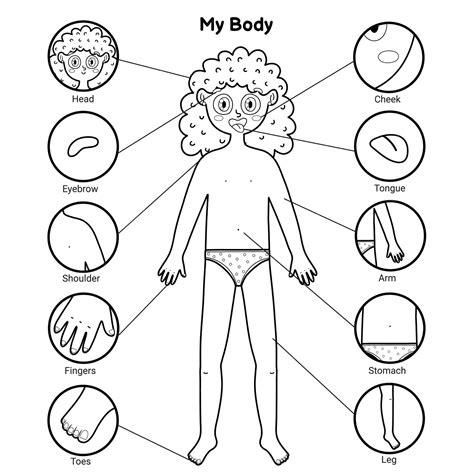 Body Parts Coloring Pages For Kids Coloring Home Body Parts Coloring ...