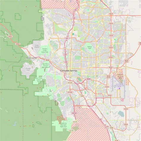 Detailed Editable Vector Map of Colorado Springs – Map Illustrators