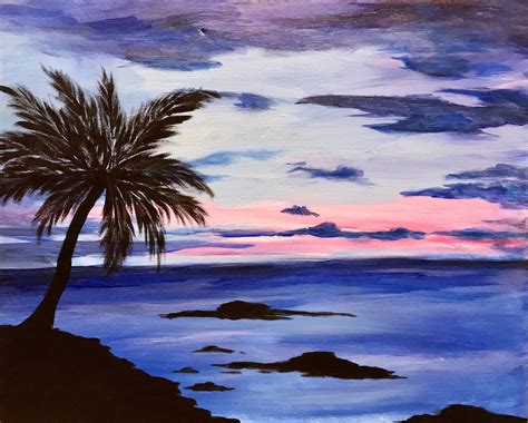 Sunset Beach Painting For Beginners