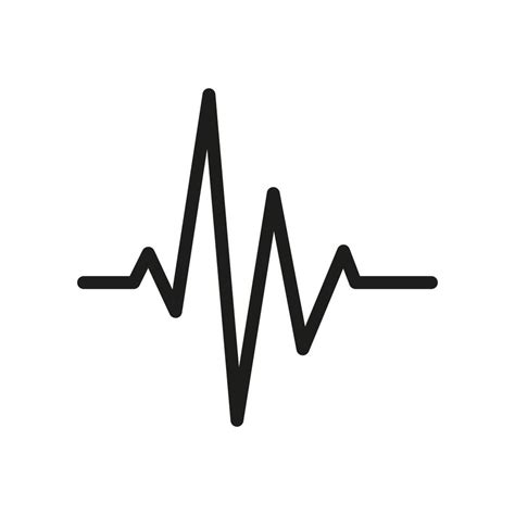 Heartbeat Line Icon. Human Heart Beat Symbol. Healthy Pulse Rhythm ...