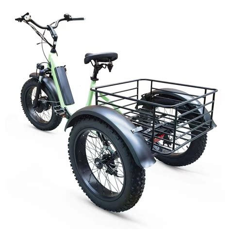 Ebike 3 Wheel Electric Cargo Bike Foldable 48V 500W Electric Fat Tire ...