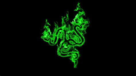 Online crop | Razer logo, Razer, green, black, black background HD ...