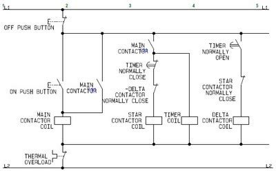 Control Circuit of a Star Delta or Wye Delta Electric Motor Controller ...