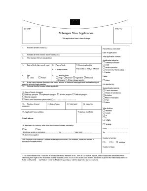 Application For Schengen Visa Form