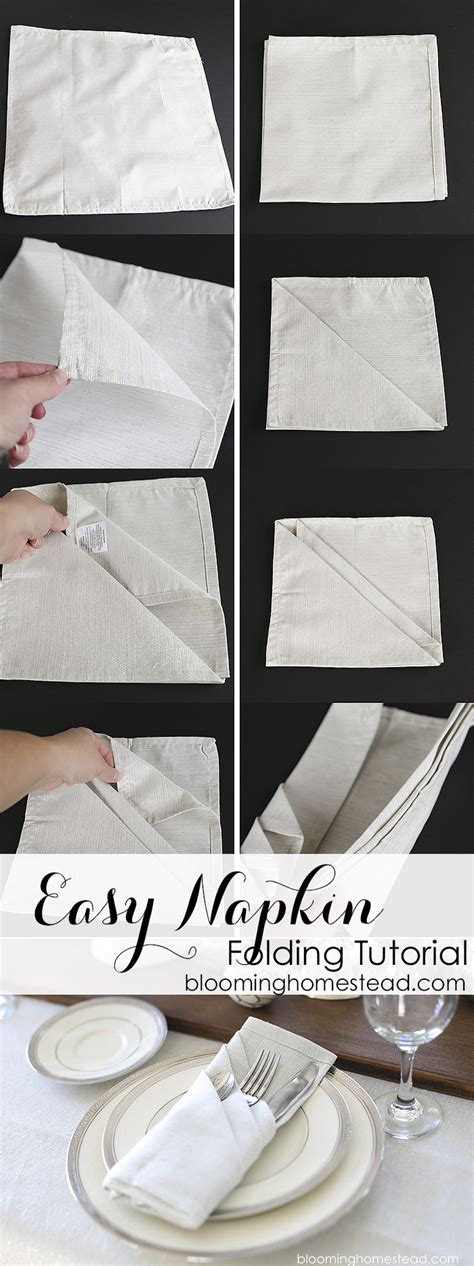 How to Fold Cloth Napkins - Blooming Homestead