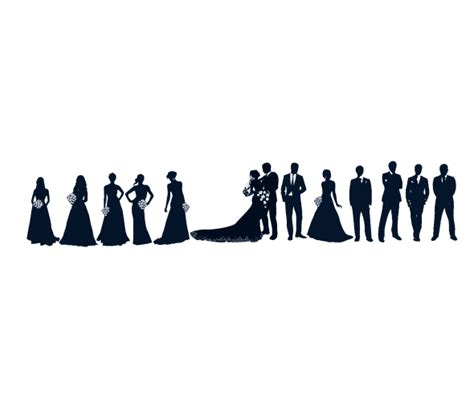 Free Free Wedding Party Silhouette Clip Art, Download Free Free Wedding ...