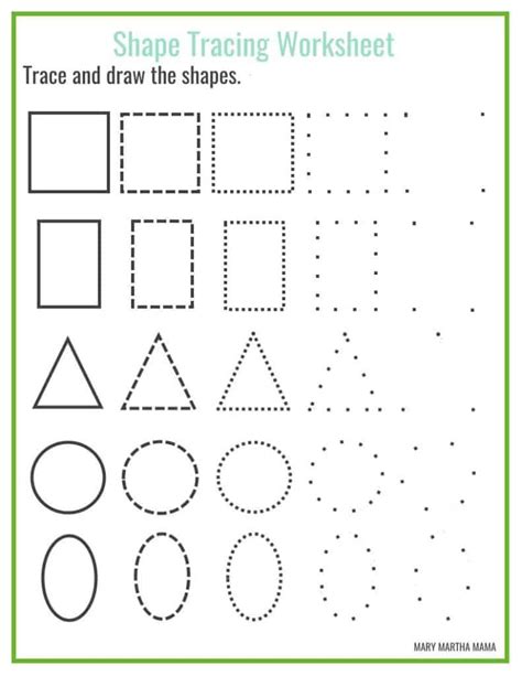 Free Printable Shape Tracing Sheets