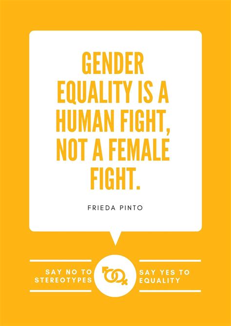 Orange Speech Bubble Gender Equality Quote Poster | Gender equality ...