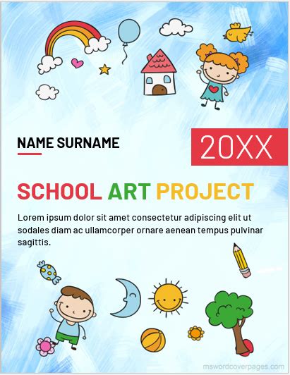 School Art Project Front Page Designs | Download Edit Print