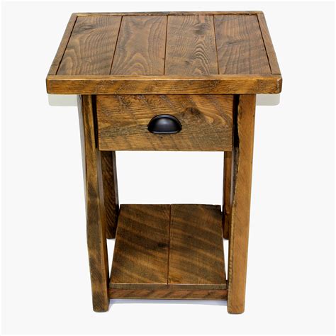 Rustic wood nightstand