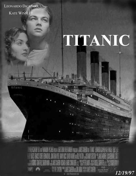 Titanic B/W movie poster | Movie posters, Titanic movie poster, Titanic ...