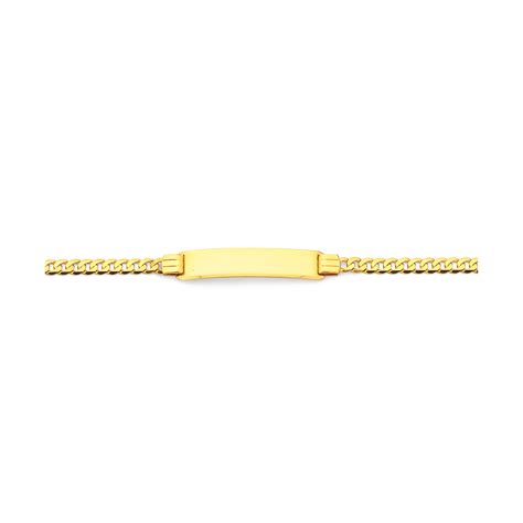 9ct Gold 19cm Solid Curb Identity Bracelet | Bracelets | Prouds The ...