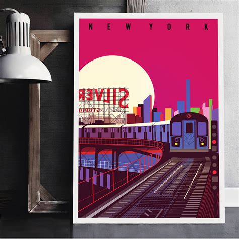 New York City Subway Illustrated Art Print Gifts for New - Etsy