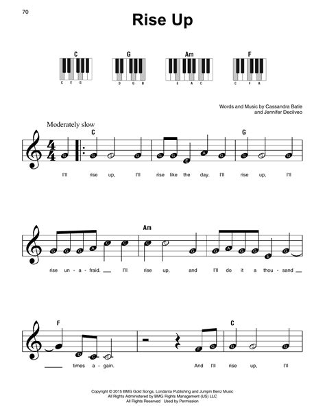 Rise Up by Andra Day Sheet Music for Super Easy Piano at Sheet Music Direct