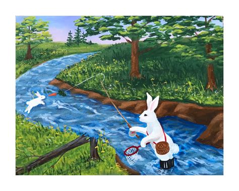 Runaway Bunny Art Print Mother Bunny Fishing for Baby Bunny - Etsy