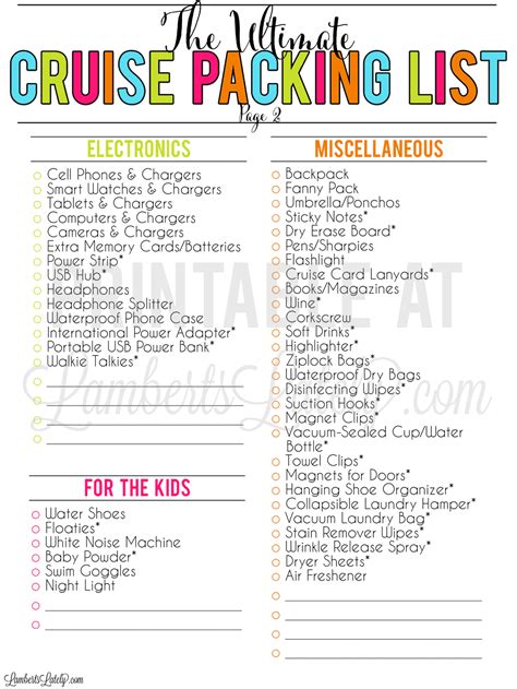 MSC Cruise Packing List Custom Printable Checklist, 46% OFF