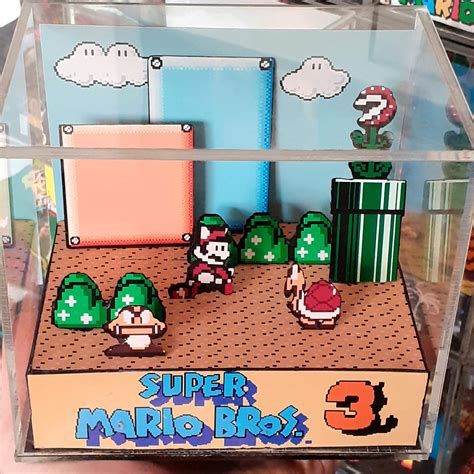 Super Mario Bros 3 Cube Diorama 3D Videogame Gift for | Etsy