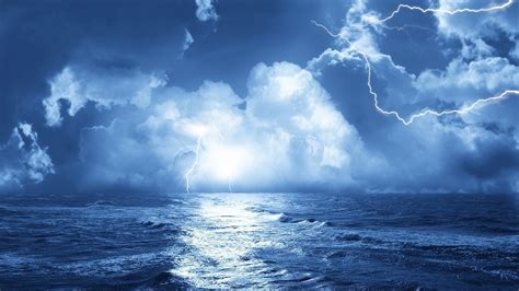 Lightning Storm Ocean Clouds HD wallpaper | nature and landscape ...